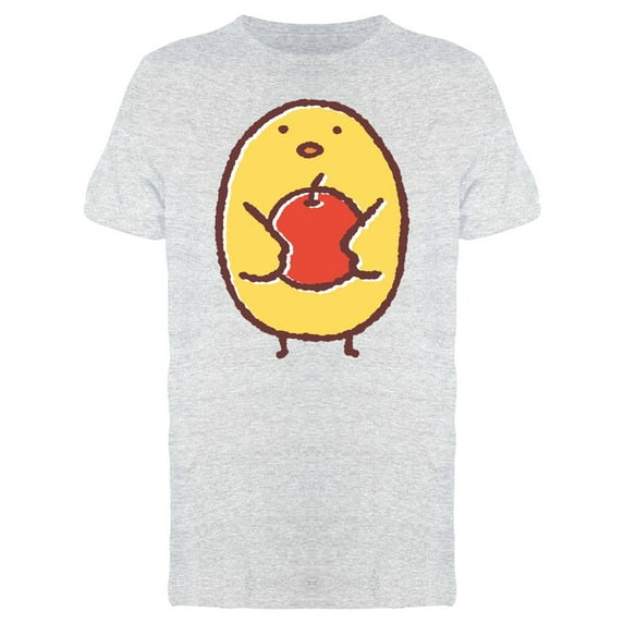 Cute Chicken With Apple Cartoon T-Shirt Men -Image by Shutterstock, Male XX-Large
