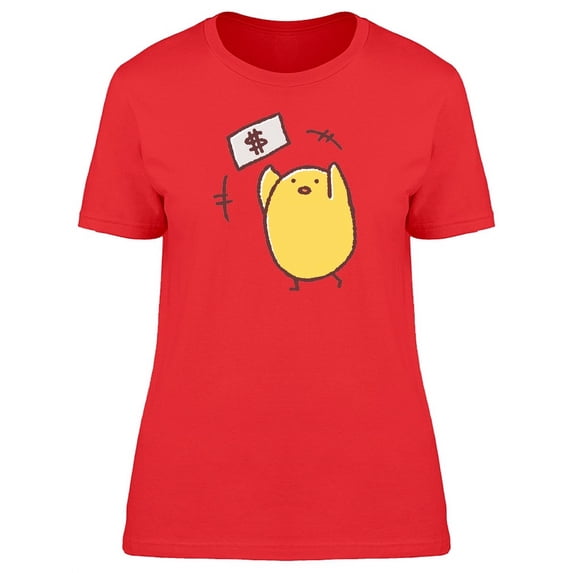Cute Chicken With Bill Cartoon T-Shirt Women -Image by Shutterstock, Female x-Large