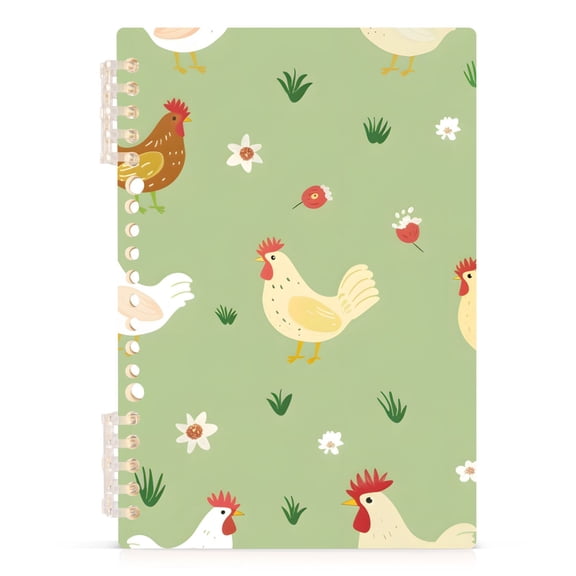 Cute Chicken in Farm Spiral Journal Notebook College Ruled Notebook 8.3" x 5.7" A5 Lined Thick Paper Page