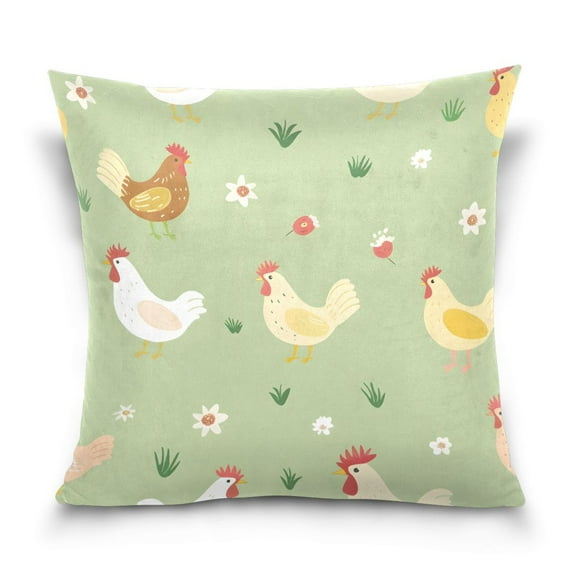 Cute Chicken in Farm Throw Pillow Covers Couch Pillowcases Decor for Bed Sofa 18" x 18"