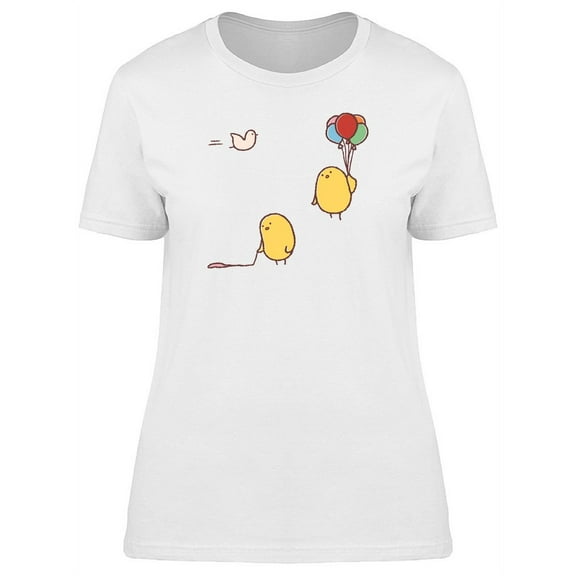 Cute Chickens And Balloons T-Shirt Women -Image by Shutterstock, Female x-Large