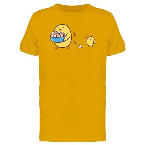 Cute Chickens And Eggs Cartoon T-Shirt Men -Image by Shutterstock, Male x-Large