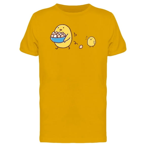 Cute Chickens And Eggs Cartoon T-Shirt Men -Image by Shutterstock, Male x-Large
