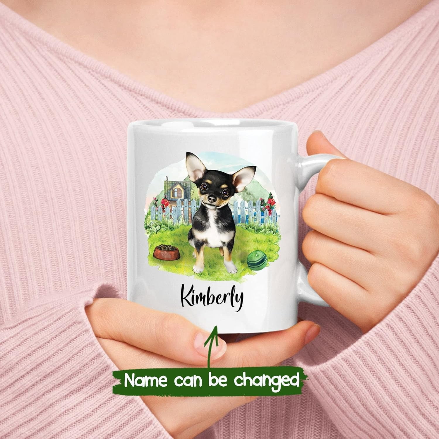 Cute Chihuahua Coffee Mug Custom Pet Mugs Personalized Name Chihuahua Coffee Cup Dog Lover Present Customized Dog Breed Ceramic Cup Gifts Owner White Cups 11oz or 15oz Walmart