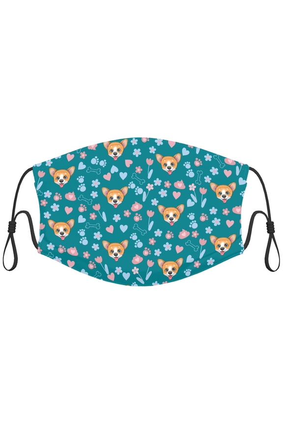 Cute Chihuahua Dog Graphic Printed Cloth Face Masks Reusable Washable Adjustable for Adults (10 PCS)