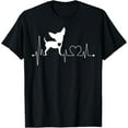 thumbnail image 1 of Cute Chihuahua Dog Heartbeat Tshirt for men women kids T-ShirtMen's and women's gift, black and white T-shirt, size: Extra large S-4XL, 1 of 4