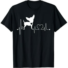 Cute Chihuahua Dog Heartbeat Tshirt For Men Women Kids