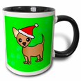 thumbnail image 1 of 3drose, Cute Chihuahua Green with Santa Hat, 15oz Two-tone Black Mug, 1 of 6