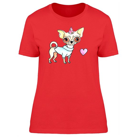Cute Chihuahua In Its Birthday Tee Women's -Image by Shutterstock