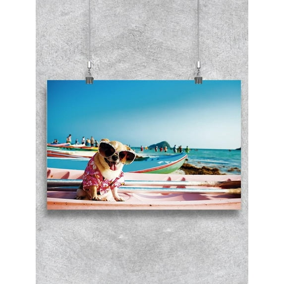 Cute Chihuahua On A Kayak Poster -Image by Shutterstock