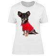 thumbnail image 1 of Cute Chihuahua With A Red Jacket T-Shirt Women -Image by Shutterstock, Female Medium, 1 of 2