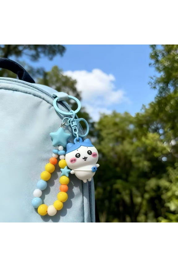 Cute Chiikawa Collectible Beaded Keychain Kawaii Hachiware Usagi Momonga 3D Doll Keychain Perfect Gift For Anime Fans