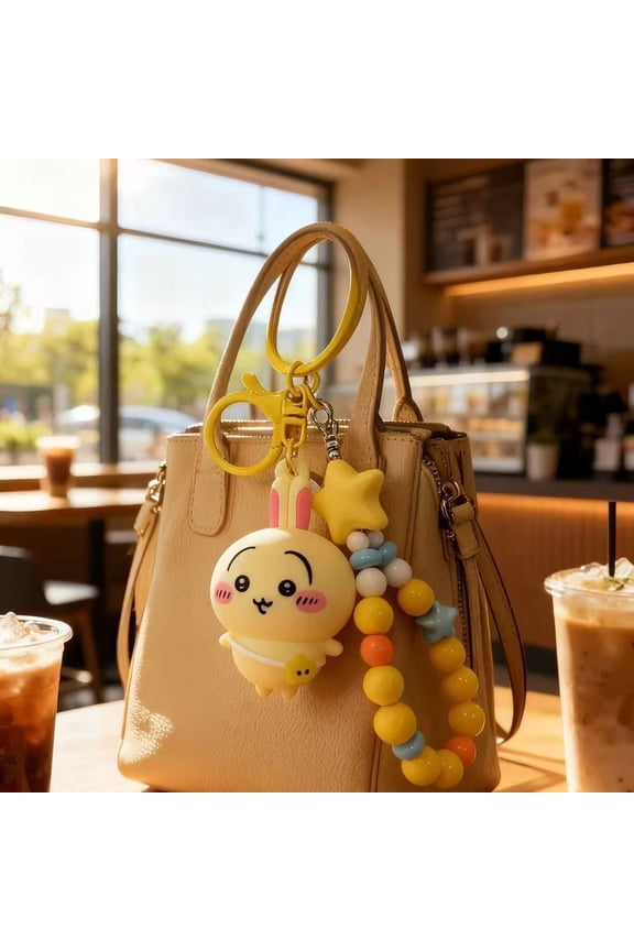 Cute Chiikawa Collectible Beaded Keychain Kawaii Hachiware Usagi Momonga 3D Doll Keychain Perfect Gift For Anime Fans