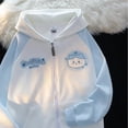 thumbnail image 1 of Cute Chiikawa Lady Hoodie Cartoon Hachiware Warm Clothes Sweet Fashion Hooded Zip-Up, 1 of 13