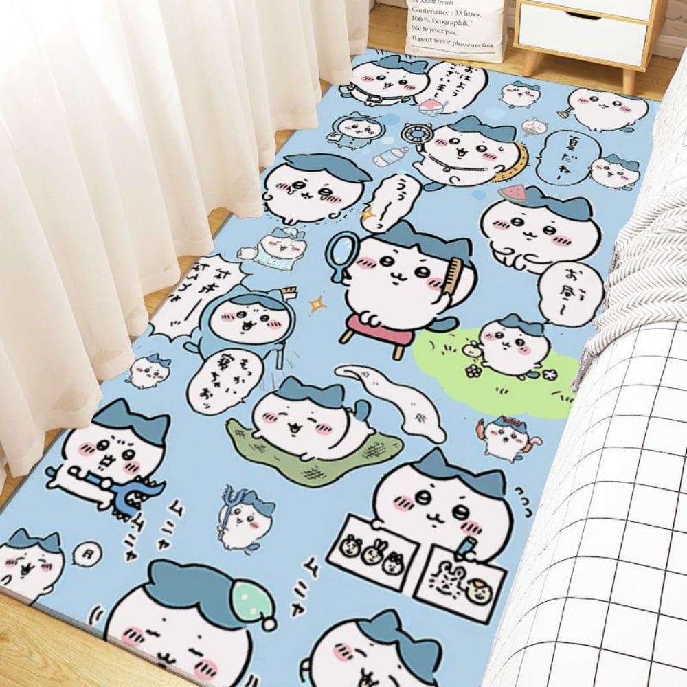 Cute Chiikawa Print Carpet for Living Room Decor Bedroom Bedside Rug