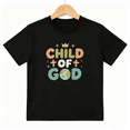thumbnail image 1 of Cute Child of God Boys Graphic Print T-Shirt, Colorful Earth Crown Theme 100% Cotton Kids Short Sleeve Tee, 1 of 5