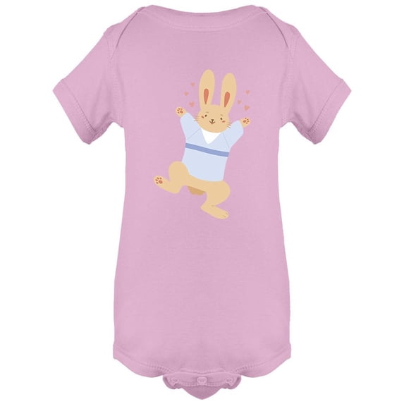 Cute Childish Rabbit Having Fun Bodysuit Infant -Image by Shutterstock, 6 Months