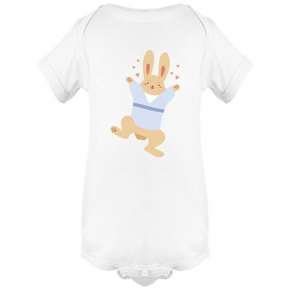 Cute Childish Rabbit Having Fun Bodysuit Infant -Image by Shutterstock,  6 Months