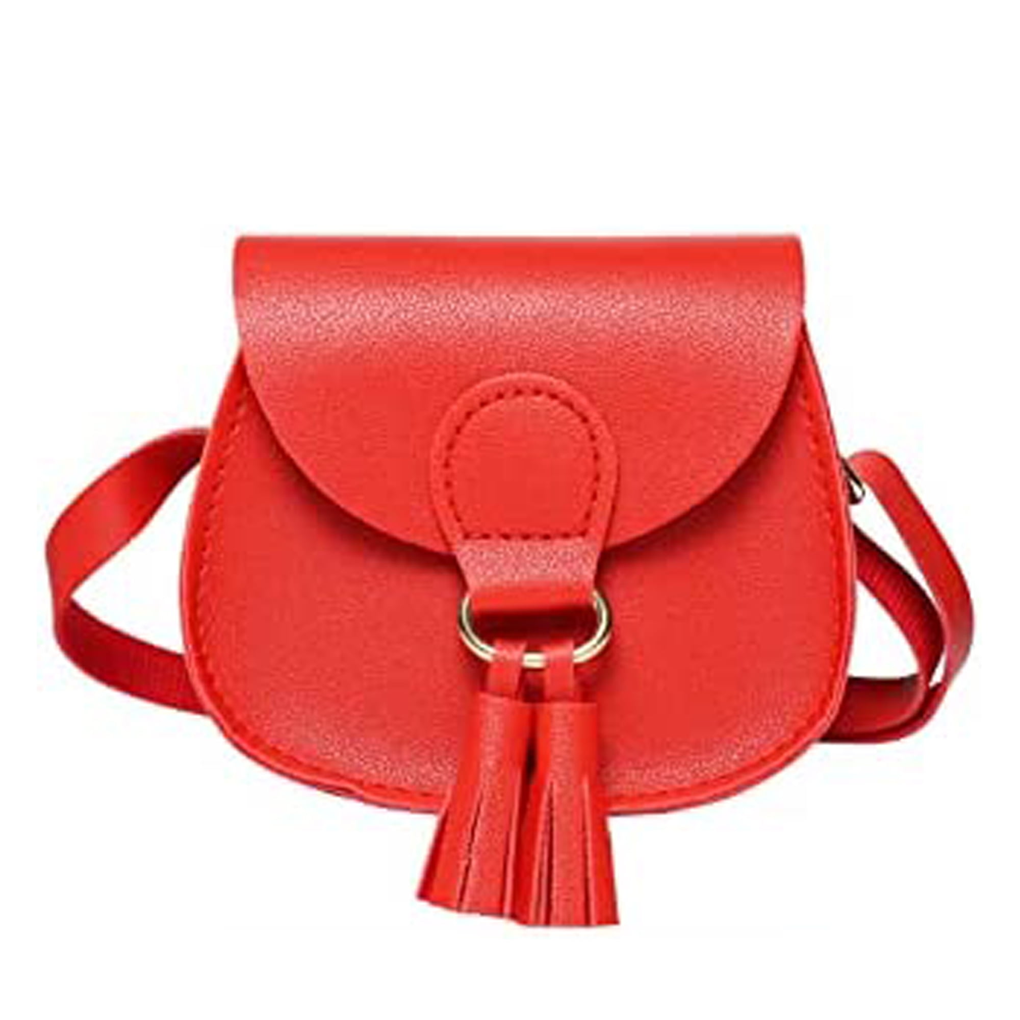 Cute Girls Tassel Crossbody Bags PU Leather Shoulder Bag Kids Toddler