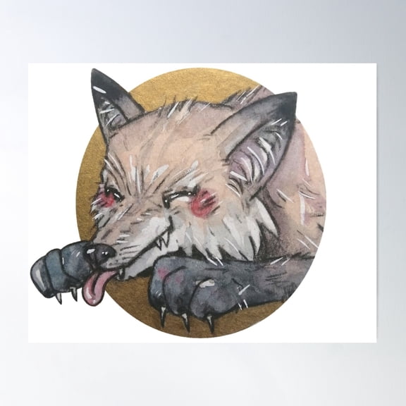 Cute Chilling Fox Face Poster Wall Art, Modern Wall Decor For Living Room Bedroom, 8x12 UNFRAMED