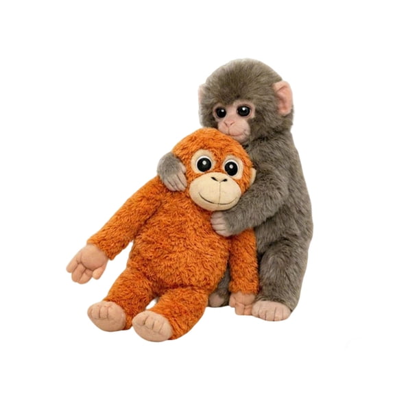 Cute Chimpanzee Stuffed Animal Interactive Plush Monkey Toy Soft Huggable Doll for Adults Teens Kids Room Decor Desk Companion Birthday Valentine Gift Idea