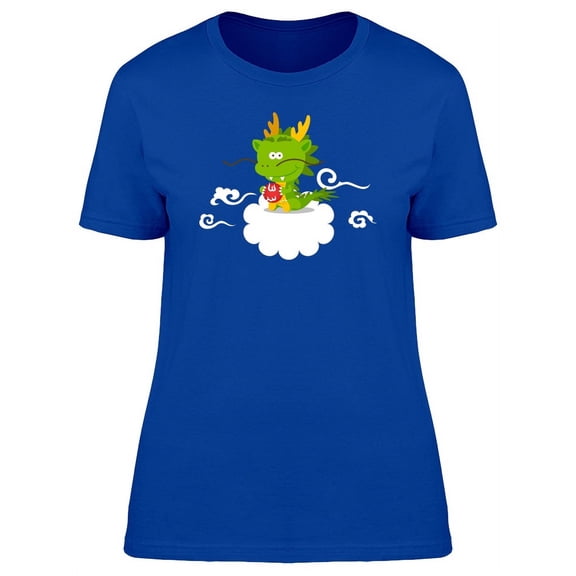 Cute Chinese Dragon On A Cloud T-Shirt Women -Image by Shutterstock, Female x-Large