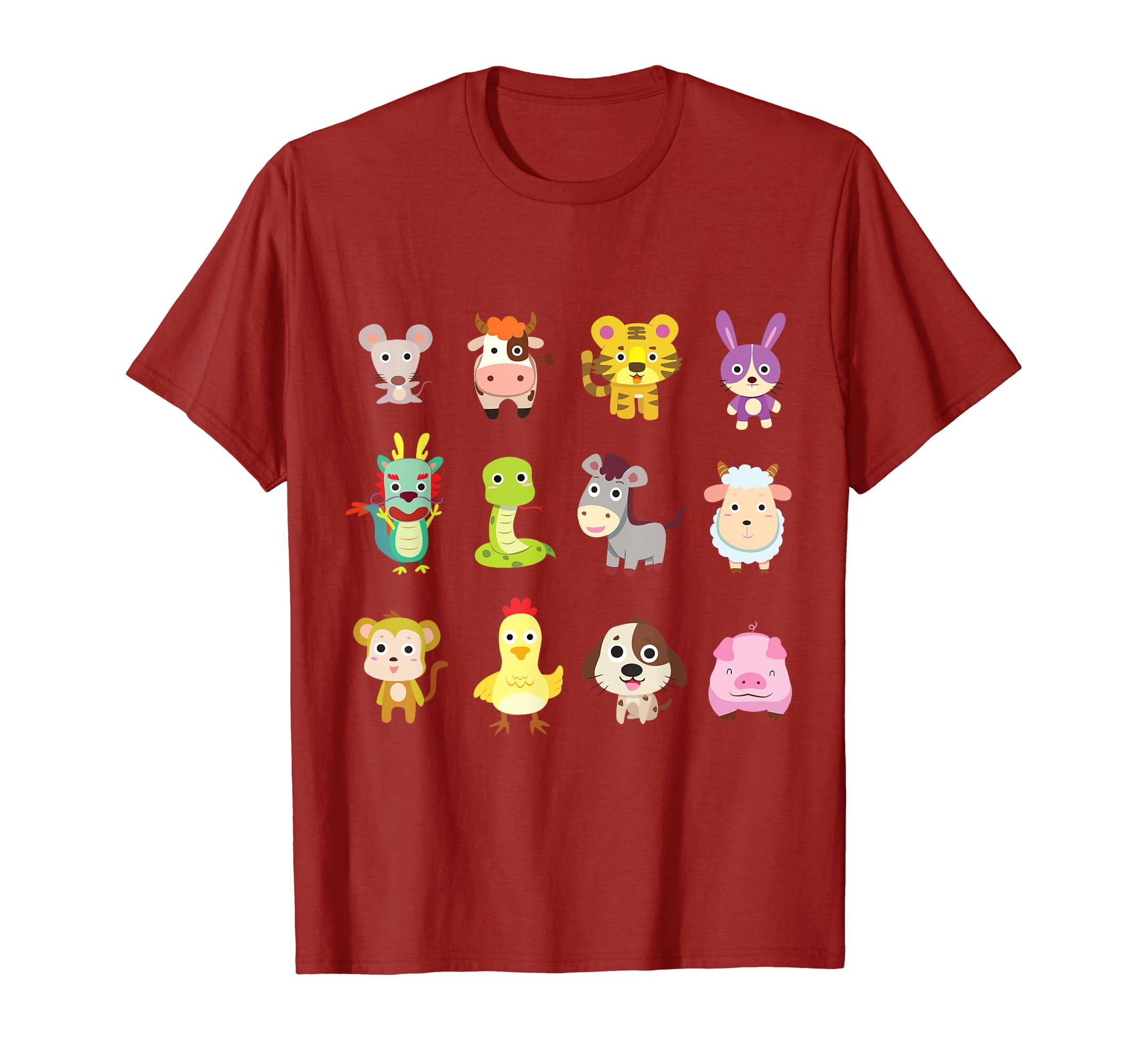 Cute Chinese Zodiac Animal Signs Lunar New Year 2025 TShirt