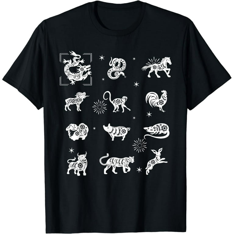 Cute Chinese Zodiac Animal Signs T-Shirt Lunar New Year Cute Chinese Zodiac Animal Signs T-Shirt Lunar New Year