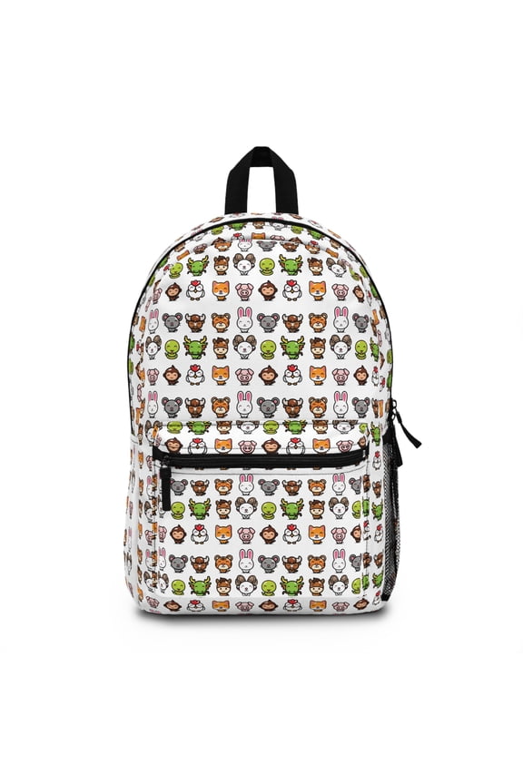 Cute Chinese Zodiac Icons White Backpack