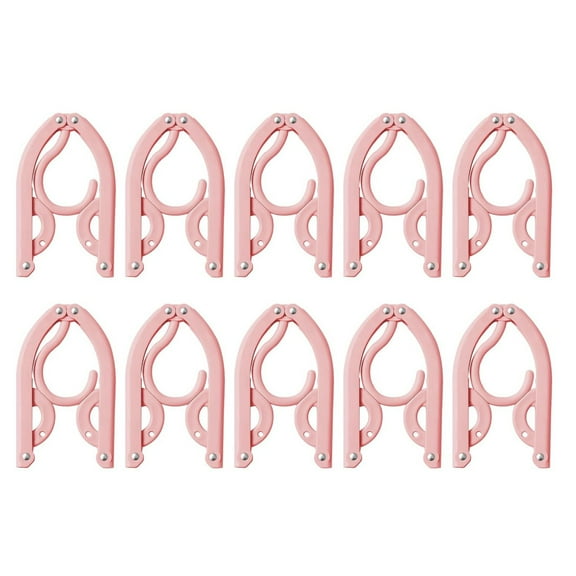 Cute Chip Clips 10 Pcs Travel Foldable Hangers 2024 Update Portable Plastic Hanger Travel Accessories Must Haves Clothes Drying Rack Folding Hanger For Traveling Camping Flying RV