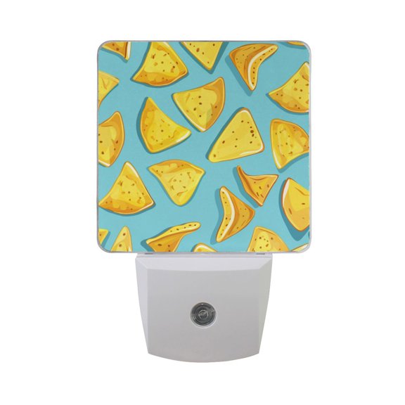 Cute Chips Cartoon LED Night Light with Smart Sensor Plug Into Wall Dusk to Dawn 2 packs