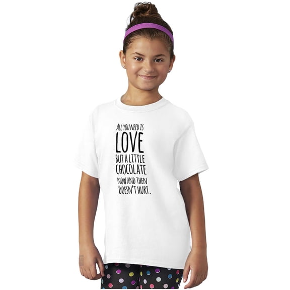 Cute Chocoholic All You Need is Love Girls Kids T Shirt Tees Teen Brisco Brands S