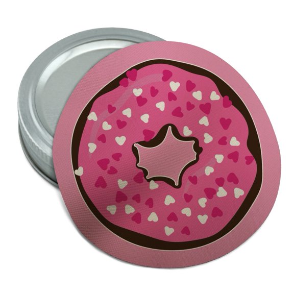 Cute Chocolate Valentine Donut Pink Hearts Round Rubber Non-Slip Jar Gripper Lid Opener