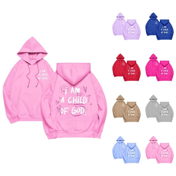 Cute Christian Hoodie for Women 2025 Fall Winter Bible Verse Y2K Graphic Hooded Sweatshirt with Pockets Pullover Top