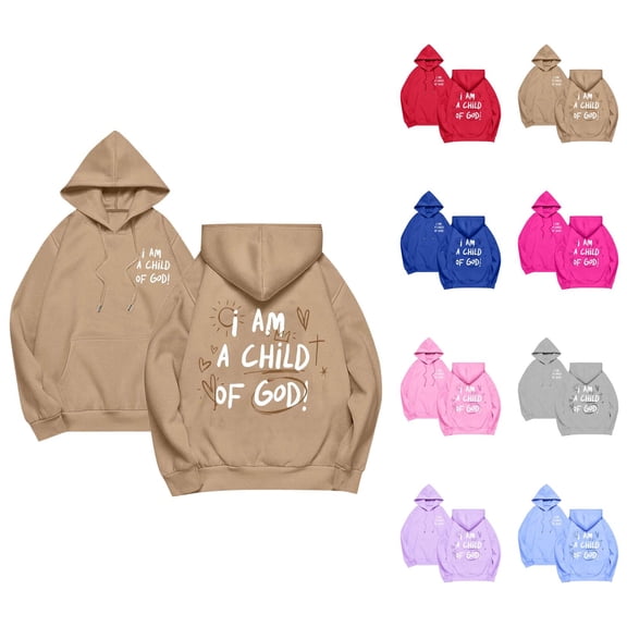 Cute Christian Hoodie for Women 2025 Long Sleeve Y2K Graphic Christian Hooded Sweatshirt with Pockets Pullover Top