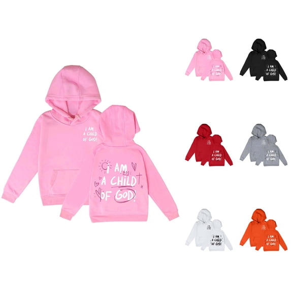 Cute Christian Hoodies for Girl 2025 Fall Winter Long Sleeve Graphic Hooded Sweatshirt with Pockets Kids Pullover Tops