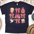 thumbnail image 1 of Cute Christian Love Icons T-Shirt - Pink Bow & Faith Symbols Teen, Navy, Size 2XL, 1 of 4