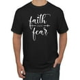 thumbnail image 1 of Cute Christian Quote Faith Over Fear Inspirational/Christian Men's Graphic T-Shirt, Black, Small, 1 of 3