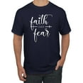 thumbnail image 1 of Cute Christian Quote Faith Over Fear Inspirational/Christian Men's Graphic T-Shirt, Navy, 3XL, 1 of 3