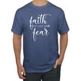 thumbnail image 1 of Cute Christian Quote Faith Over Fear Inspirational/Christian Men's Graphic T-Shirt, Vintage Heather Blue, 3XL, 1 of 3