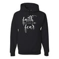 thumbnail image 1 of Cute Christian Quote Faith Over Fear Inspirational/Christian Unisex Graphic Hoodie Sweatshirt, Black, Small, 1 of 3