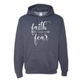 thumbnail image 1 of Cute Christian Quote Faith Over Fear Inspirational/Christian Unisex Graphic Hoodie Sweatshirt, Vintage Heather Navy, 3XL, 1 of 3
