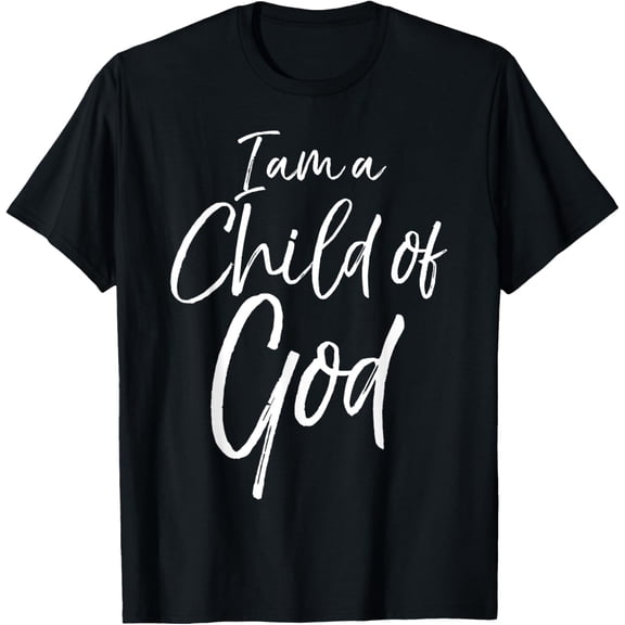 Cute Christian Salvation Quote Gift I Am a Child of God T-ShirtMen and women, Black T-shirt, size: Extra large