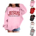 thumbnail image 1 of Cute Christian Sweatshirts for Girls Boys Jesus The Way The Truth The Life Graphic Crewneck Pullover Kids Clothes 3-14 Years, 1 of 5