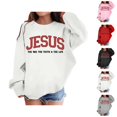 thumbnail image 1 of Cute Christian Sweatshirts for Girls Boys Jesus The Way The Truth The Life Graphic Crewneck Pullover Kids Clothes 3-14 Years, 1 of 5