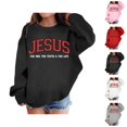 thumbnail image 1 of Cute Christian Sweatshirts for Girls Boys Jesus The Way The Truth The Life Graphic Crewneck Pullover Kids Clothes 3-14 Years, 1 of 5