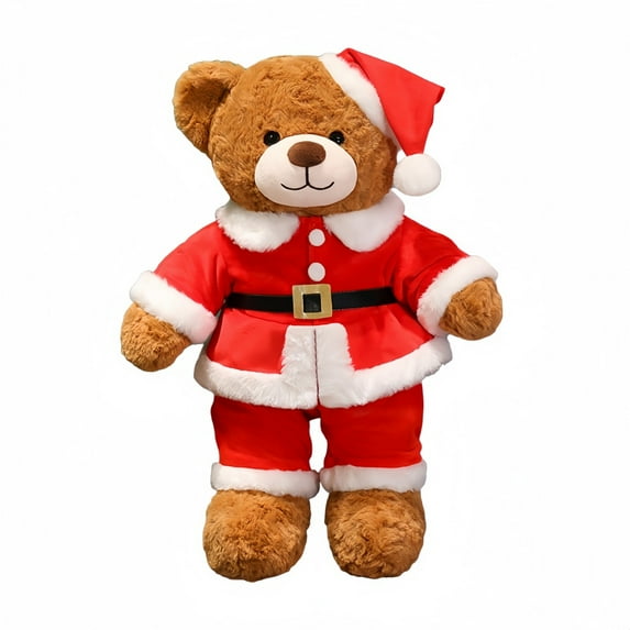 Cute Christmas Bear Plush Toy for Holiday Decor Plush Bear Cute Santa Gift & Stress Relief Companion