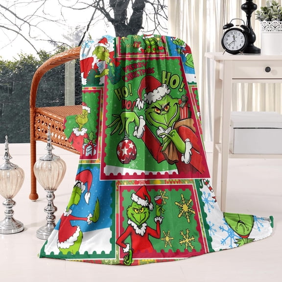 Cute Christmas Blanket 60x50 Inch - Festive Flannel Throw Blanket for Couch, Cute Holiday Home Decor Gifts for Women Kids Adults