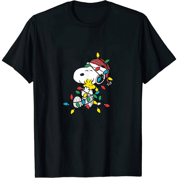 Cute Christmas Dog Pattern T-shirt 3508010_black