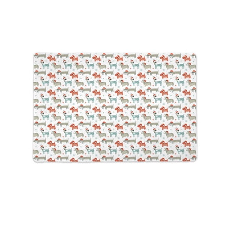 Cute Christmas Dogs Pattern Mat Rectangle -Image by Shutterstock,